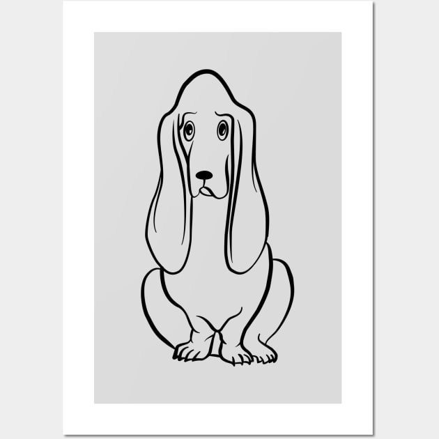 Serious Basset Hound Wall Art by illucalliart